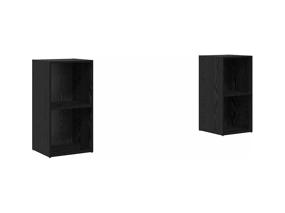 Conjunto de Mueble de TV | Mueble de salón 2 pcs Roble negro 72 x 35 x 36.5 cm