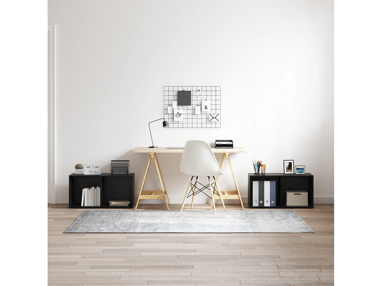 Tv-meubelset | Tv-Bank | TV-kast 2 pcs Zwart eiken 72 x 35 x 36.5 cm Bewerkt hout