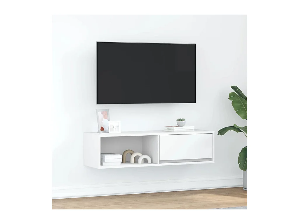 Tv-meubel | Tv-Bank | TV-kast100x31x25,5 cm bewerkt hout wit