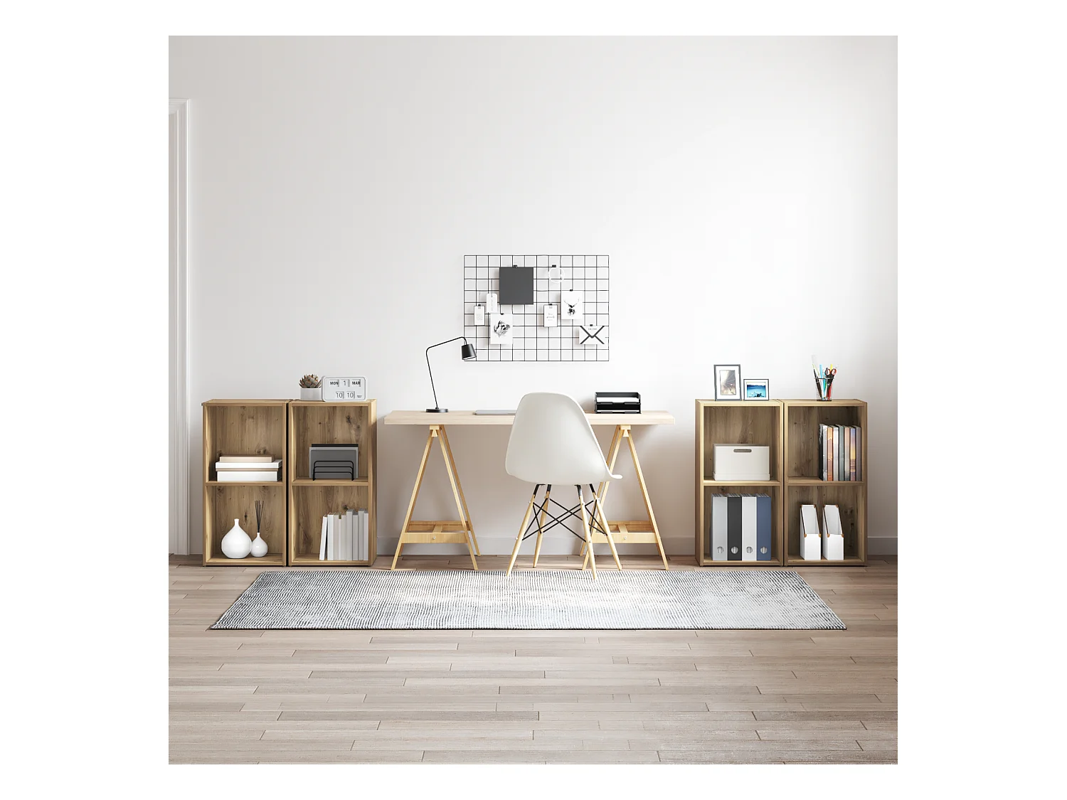 Conjunto de Mueble de TV | Mueble de salón 4 pcs Roble artisan 37 x 35 x 72 cm