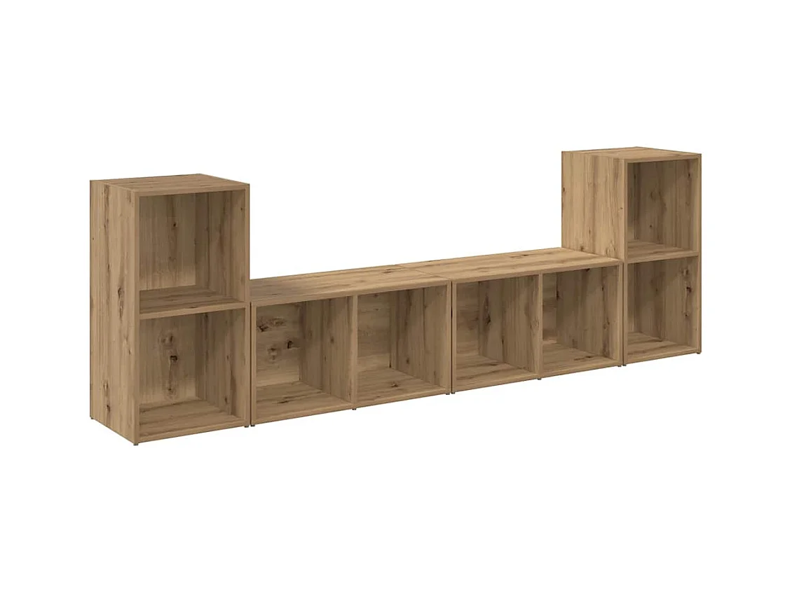 Conjunto de Mueble de TV | Mueble de salón 4 pcs Roble artisan 37 x 35 x 72 cm