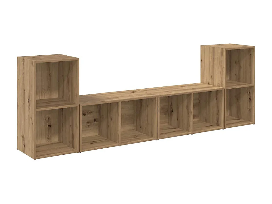 Conjunto de Mueble de TV | Mueble de salón 4 pcs Roble artisan 37 x 35 x 72 cm