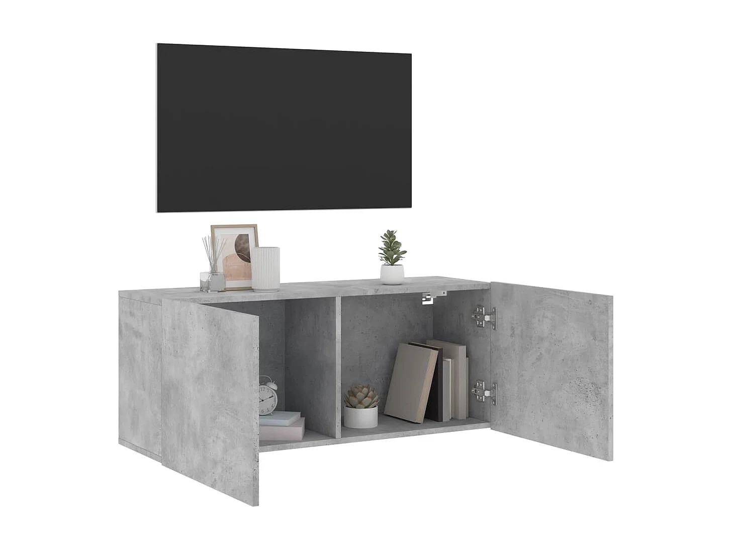 Mueble para TV  | Gabinete de TV |  Mueble de salón de pared gris hormigón 100x30x41 cm