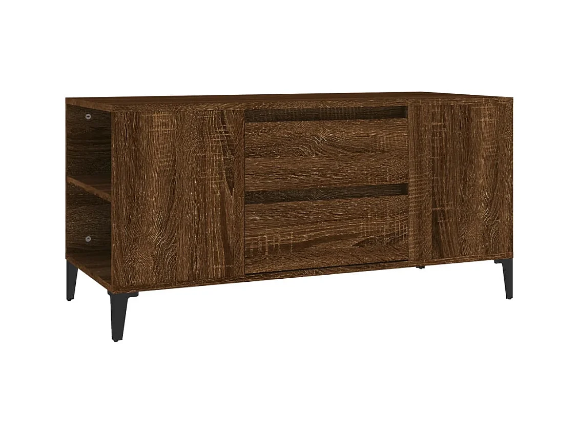 Mueble para TV  | Gabinete de TV |  Mueble de salón madera contrachapada marrón roble 102x44,5x50 cm
