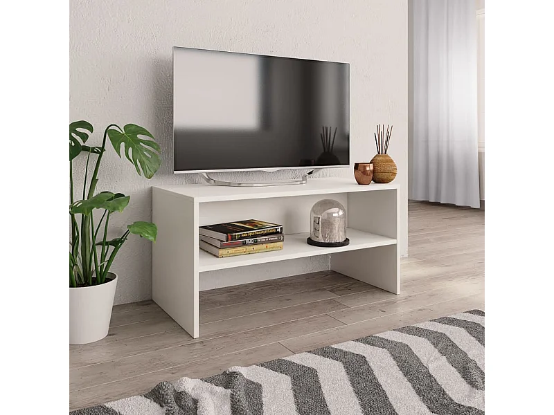 Mueble para TV  | Gabinete de TV |  Mueble de salón madera contrachapada blanco 80x40x40 cm