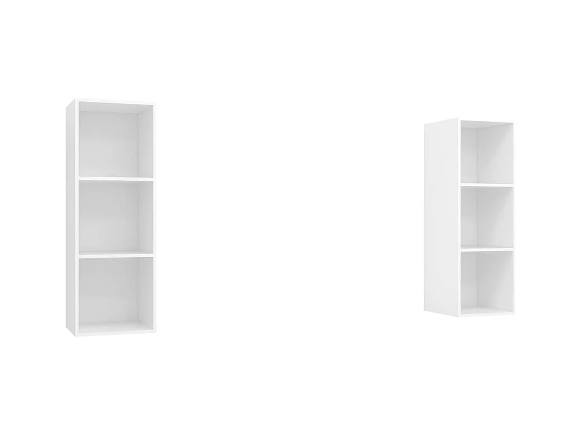 Muebles de salón | Gabinetes de TV |  Muebles de TV de pared 2 uds madera ingeniería blanco