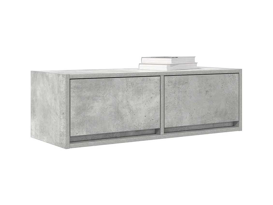 Tv-meubels | Tv-Banken | TV-kasten 2 st 80x31x25,5 cm bewerkt hout betongrijs