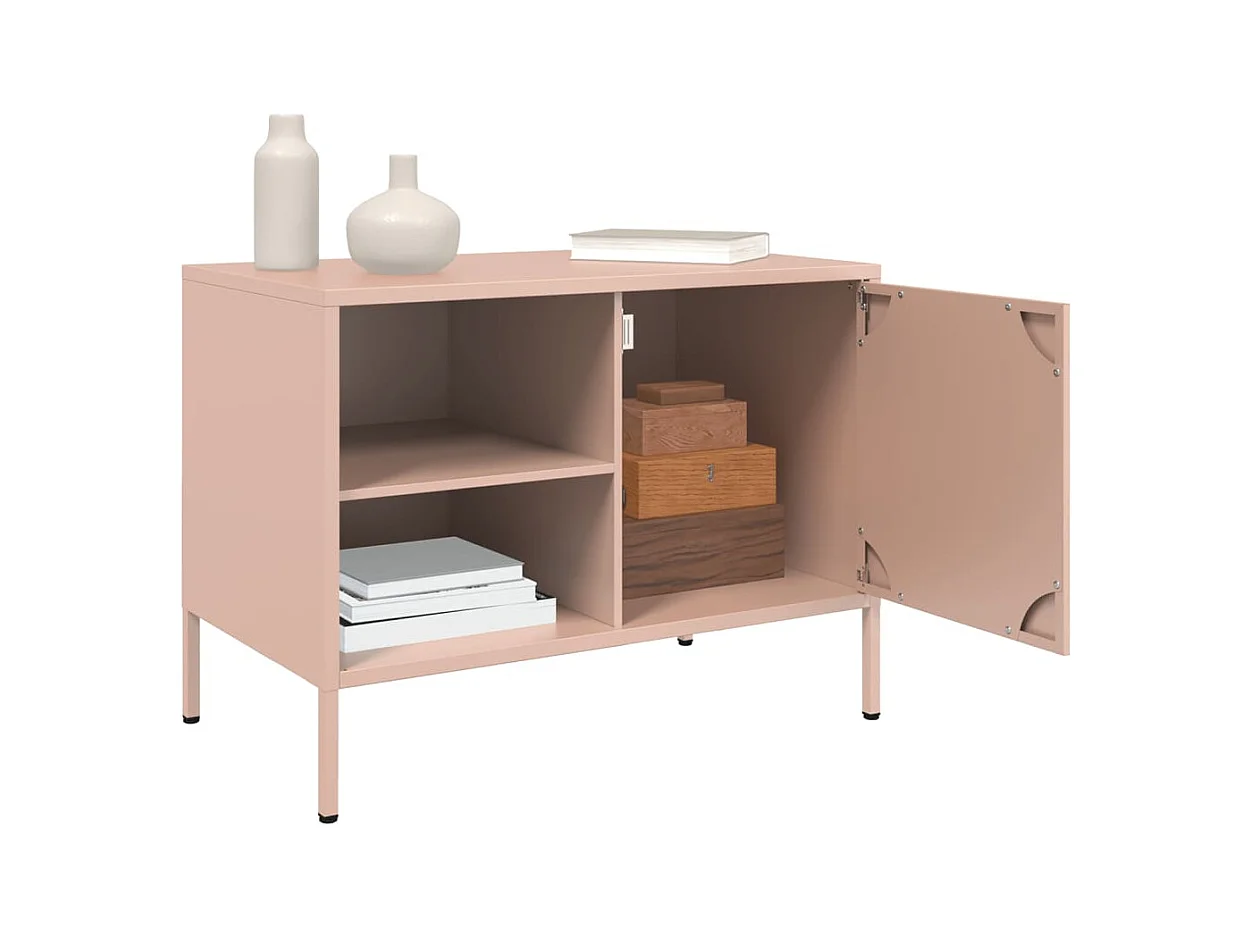 Muebles de TV | Gabinetes de TV |  Muebles de salón 2 piezas acero rosa 68x39x50,5 cm