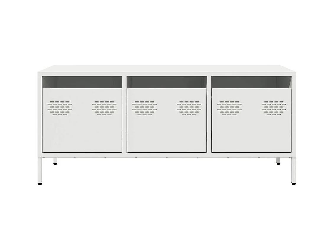 Mueble para TV  | Gabinete de TV |  Mueble de salón acero laminado en frío blanco 101,5x39x43,5 cm