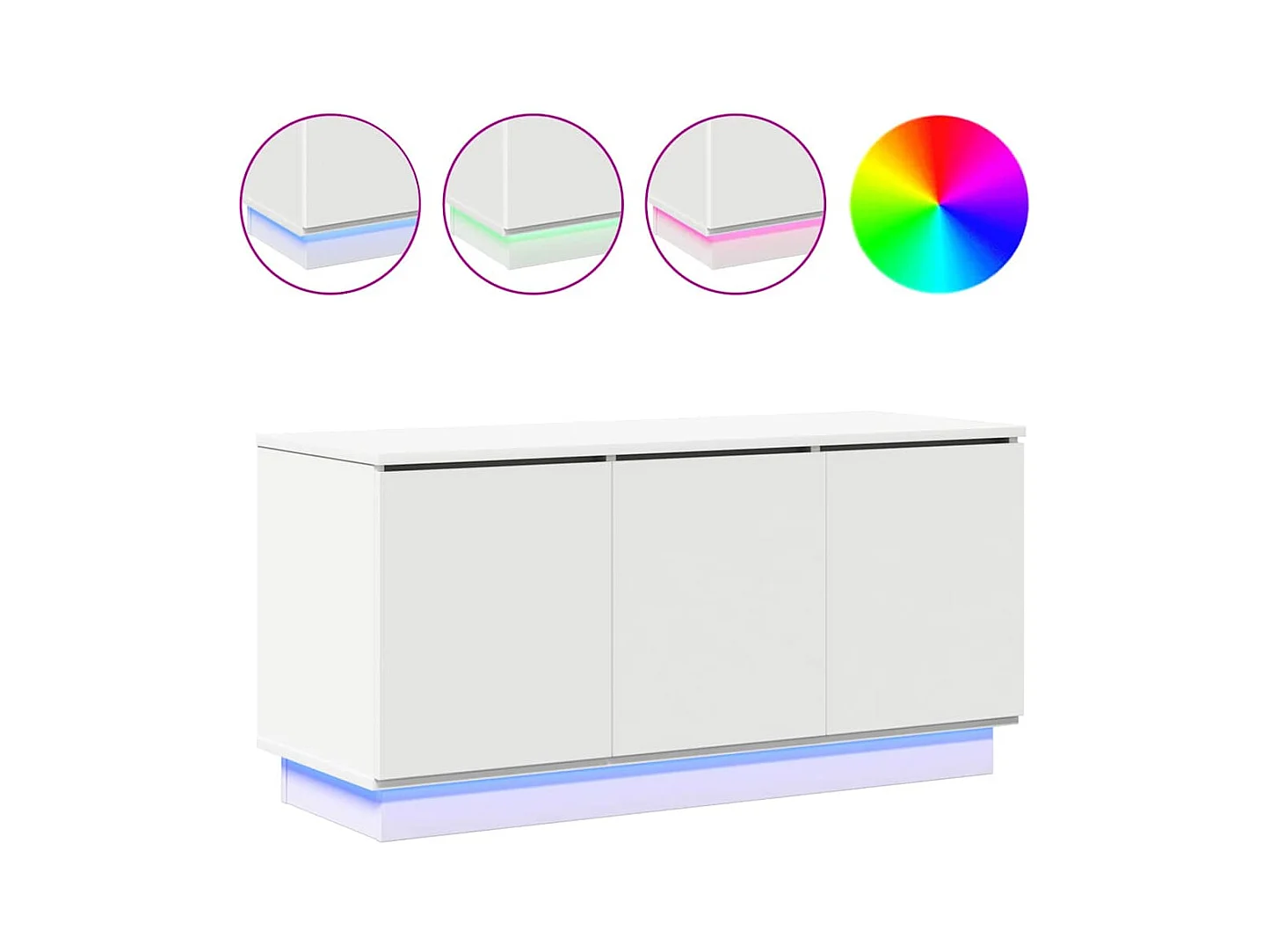 Mueble de TV | Mueble de salón con LED Blanco 100 x 38 x 49 cm