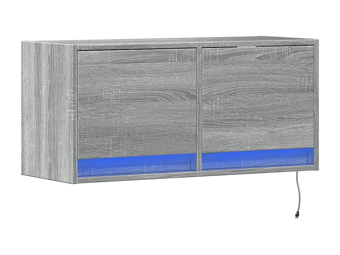 Tv-wandmeubel | TV-kast | Tv-Bank met LED 80x31x35 cm grijs sonoma eikenkleurig