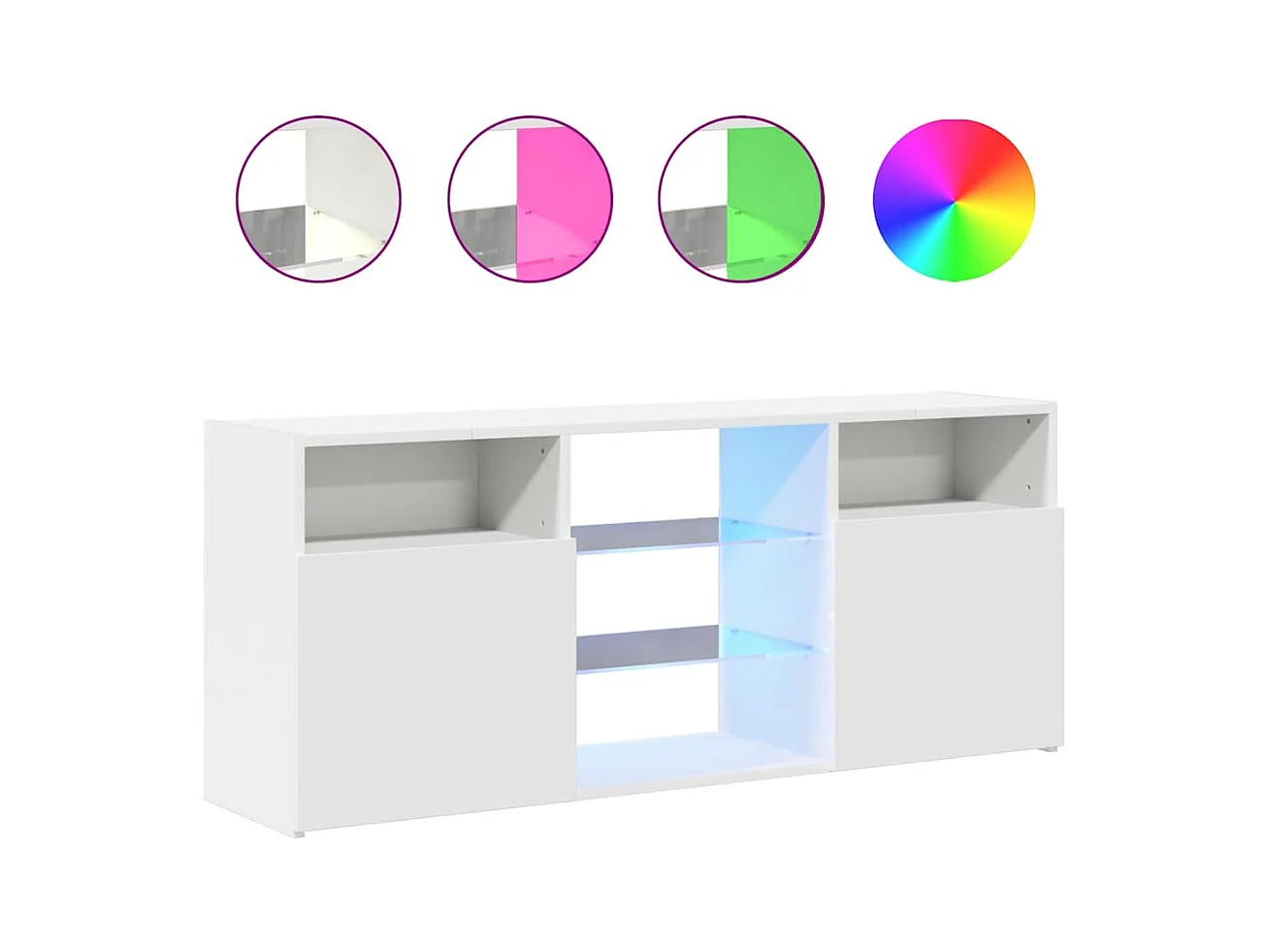 Mueble para TV  | Gabinete de TV |  Mueble de salón con luces LED blanco 120x30x50 cm