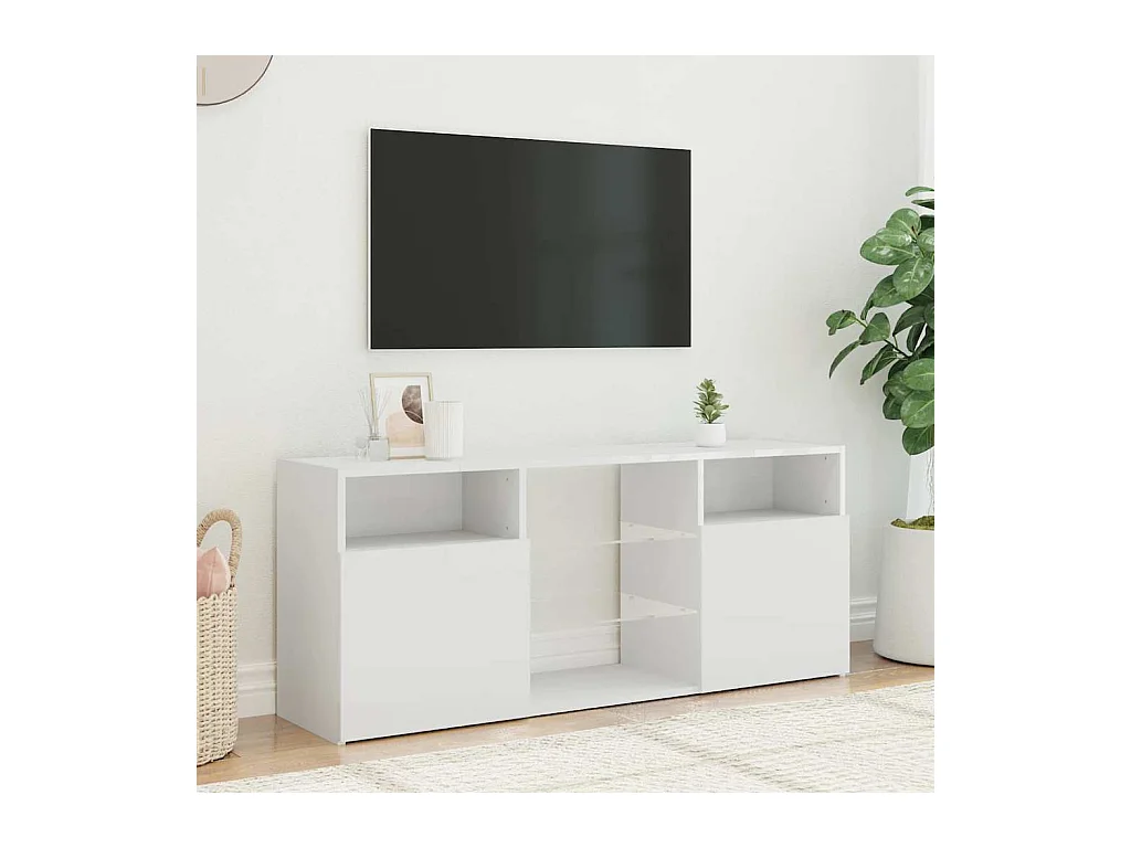 Mueble para TV  | Gabinete de TV |  Mueble de salón con luces LED blanco 120x30x50 cm