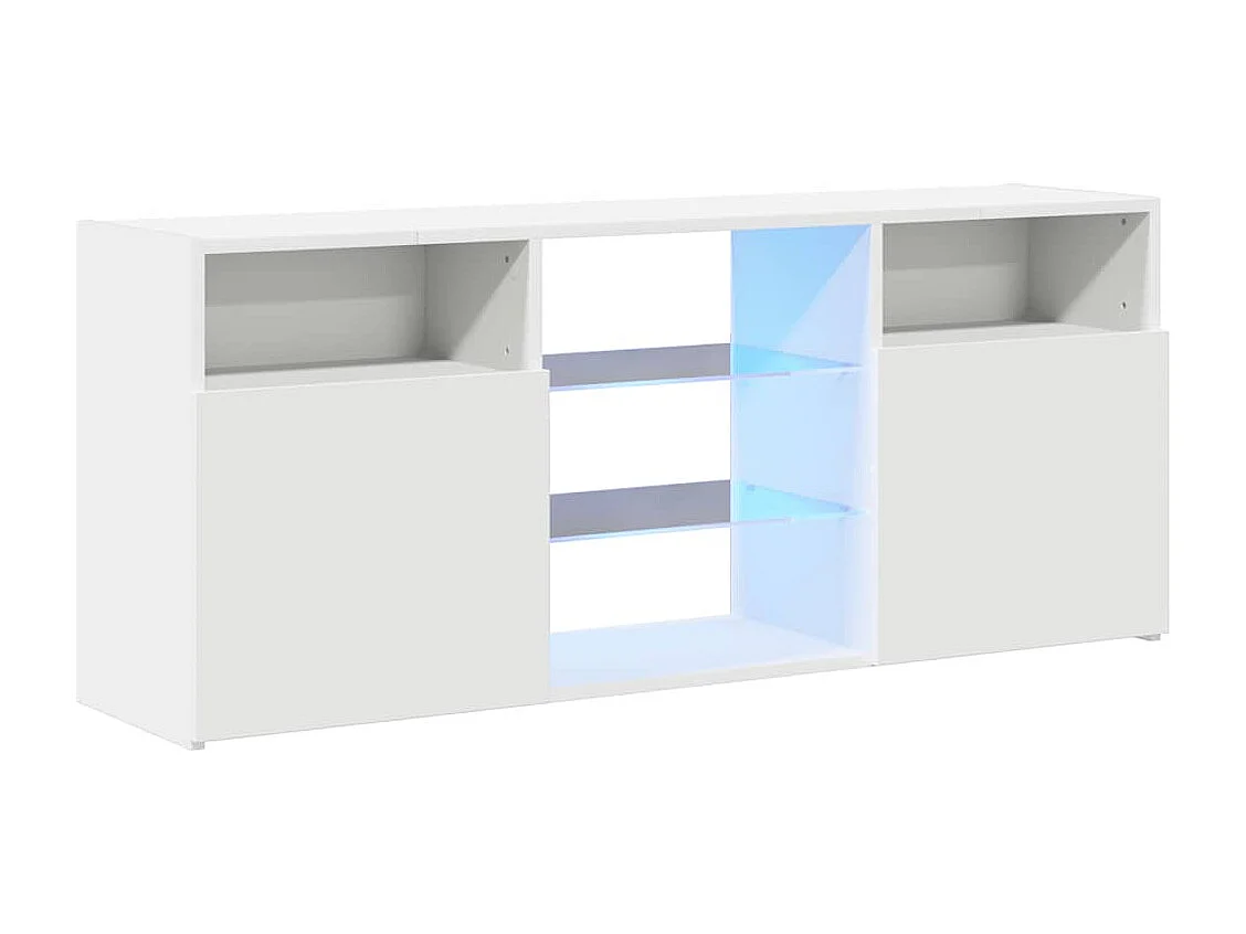 Meuble TV | Banc TV | Armoire TV avec lumières LED blanc 120x30x50 cm