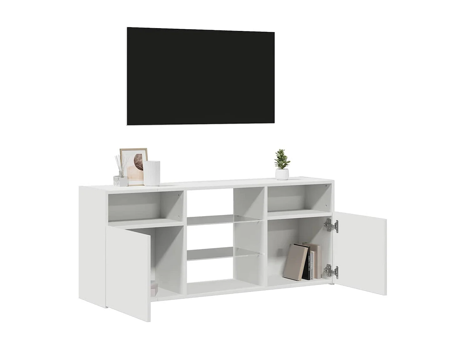 Meuble TV | Banc TV | Armoire TV avec lumières LED blanc 120x30x50 cm