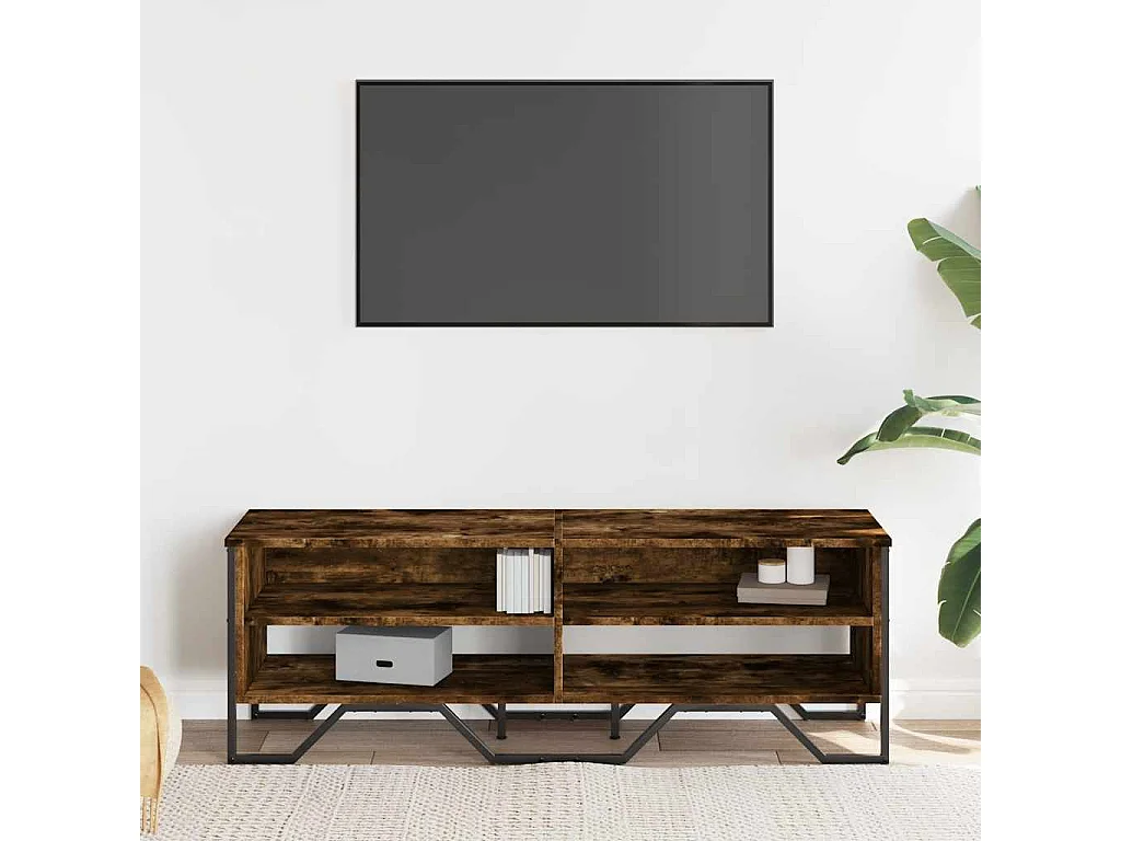 Mueble de TV | Mueble de salón madera de ingeniería roble ahumado 122x34x41 cm