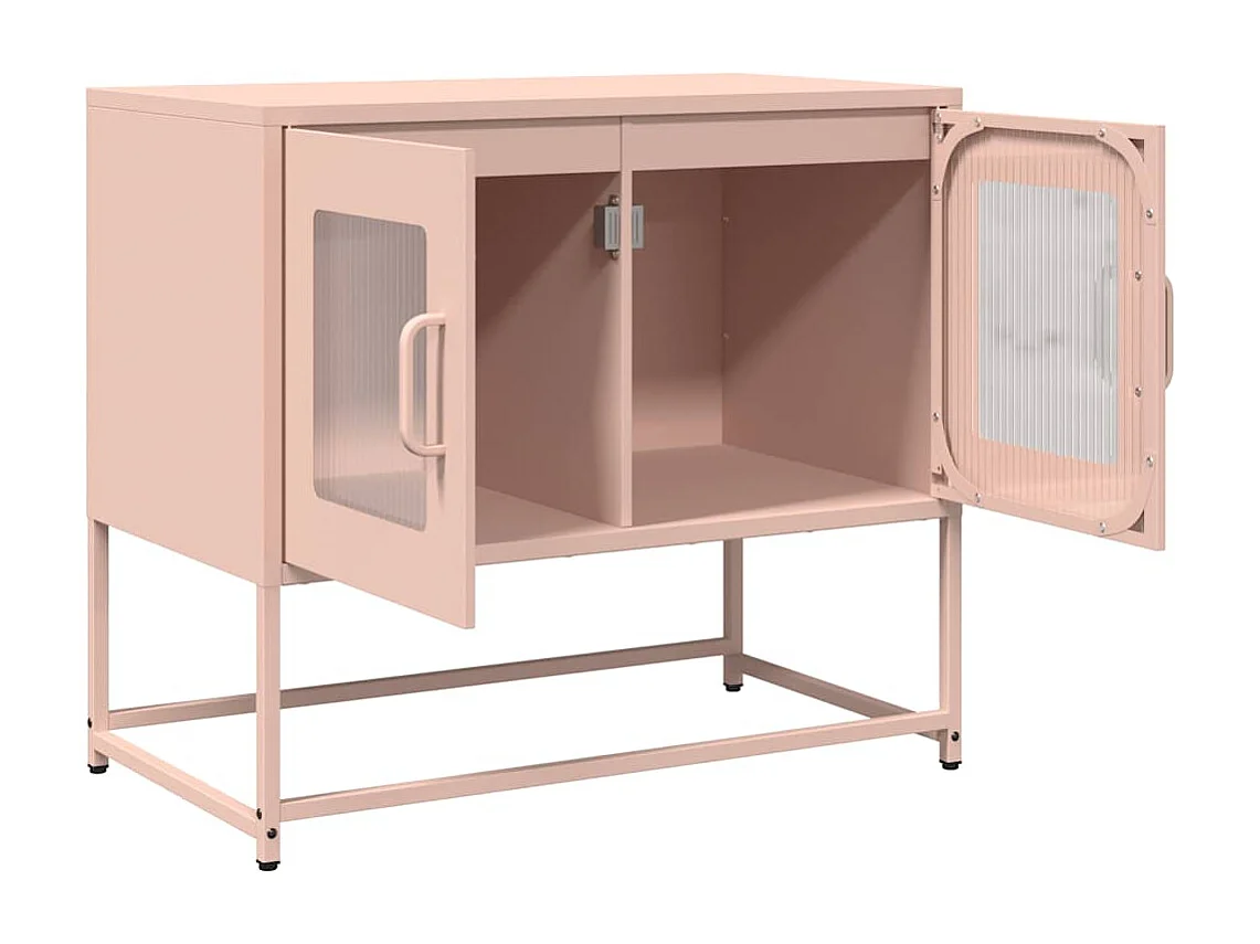 Mueble para TV  | Gabinete de TV |  Mueble de salón acero laminado en frío rosa 68x39x60,5 cm