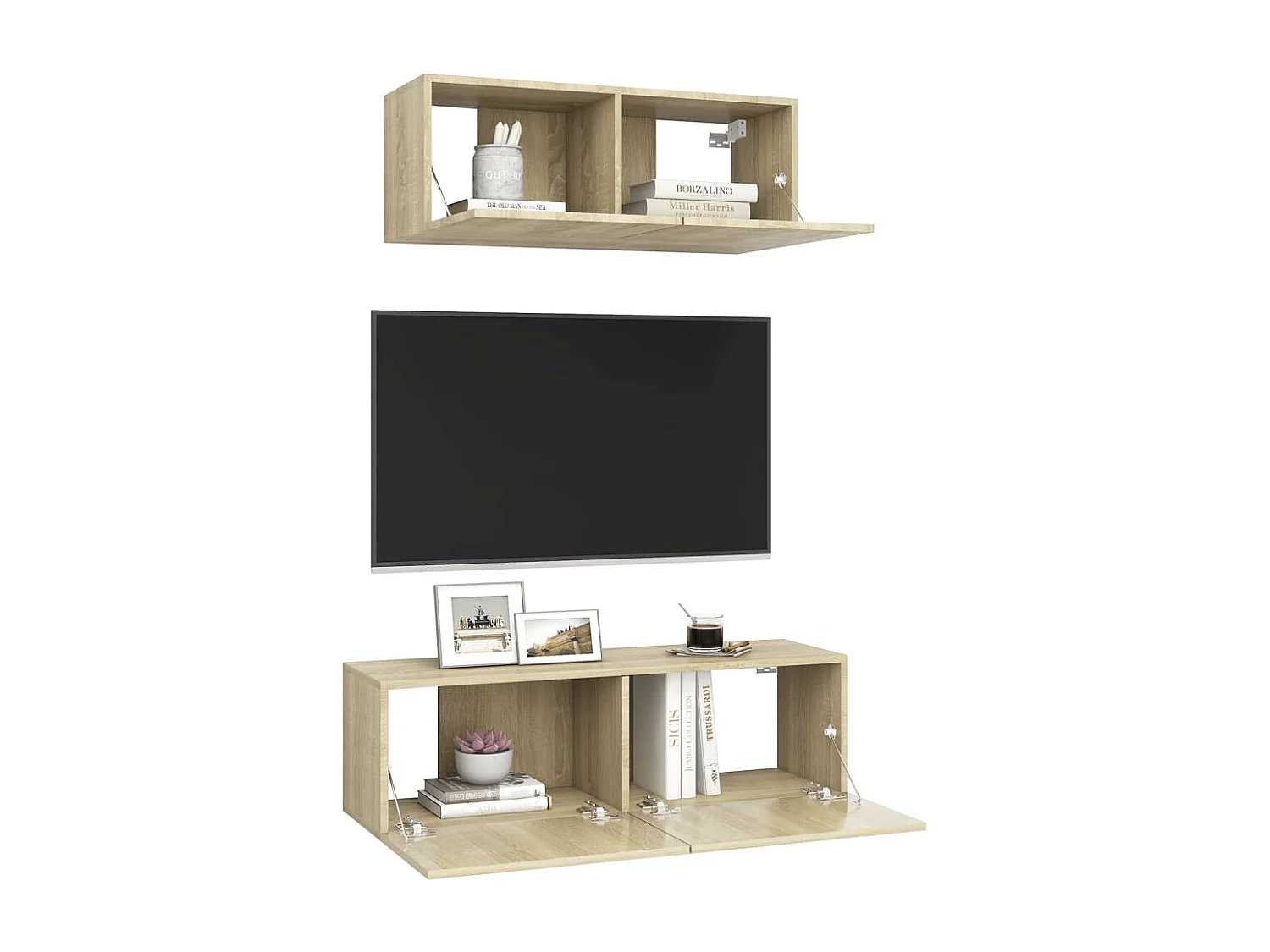 Ensemble de meuble TV | Banc TV | Armoire TV 2 pcs Chêne sonoma Bois d'ingénierie