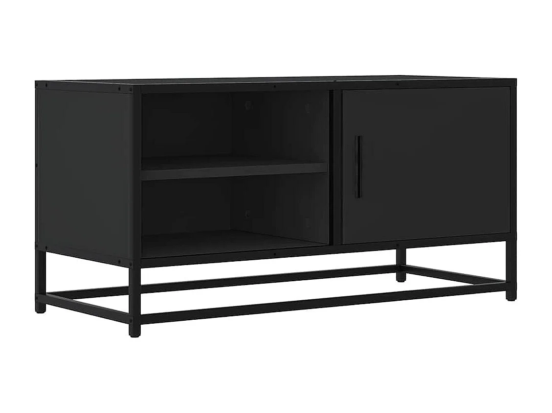 Mueble de TV | Mueble de salón madera de ingeniería y metal negro 80x34,5x40 cm