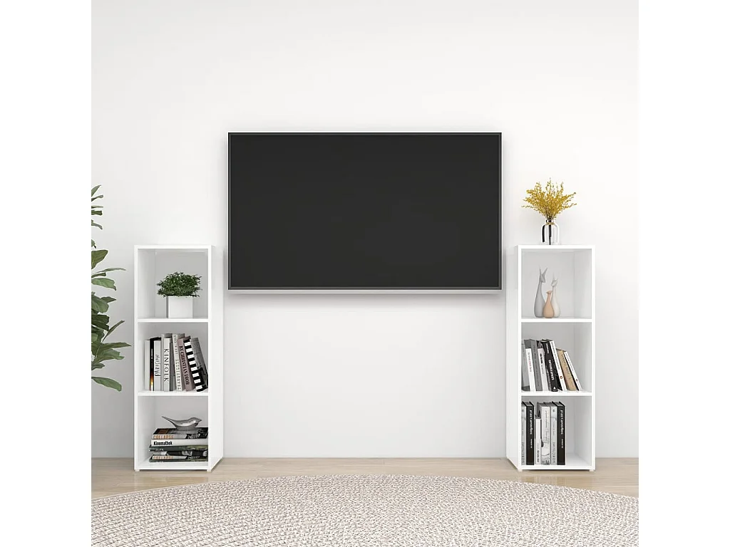 Tv-meubelen | Tv-Banken | TV-kasten 2 st 107x35x37 cm bewerkt houtwit