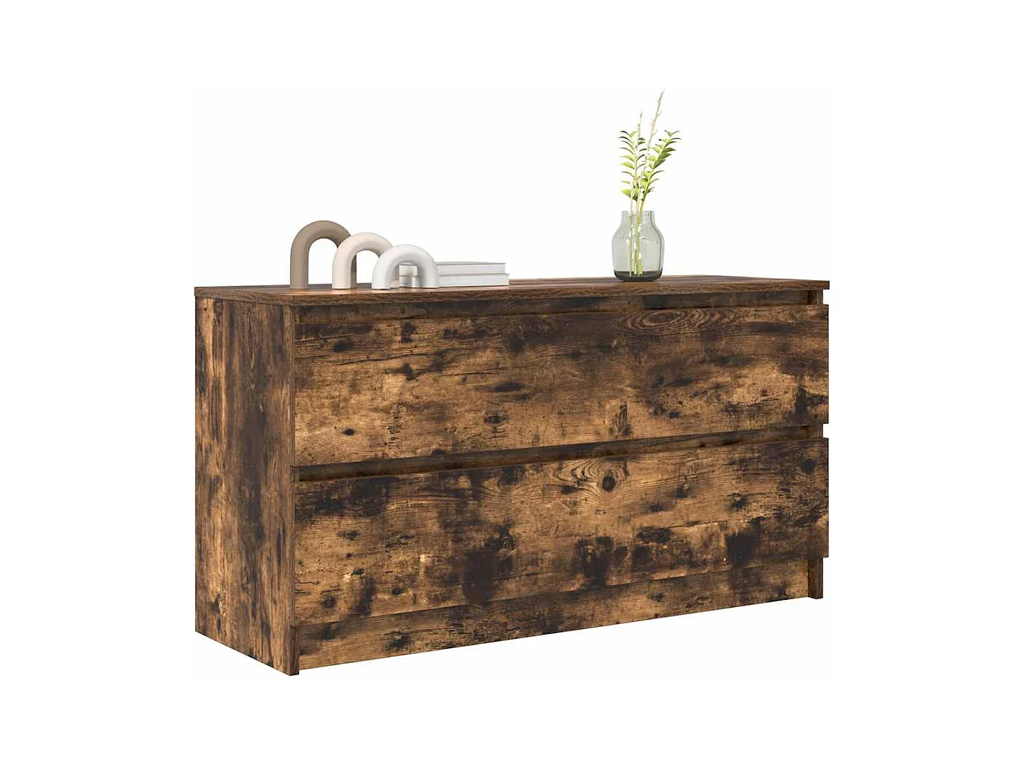 Tv-meubel | Tv-Bank | TV-kast100x35x54 cm bewerkt hout gerookt eikenkleurig