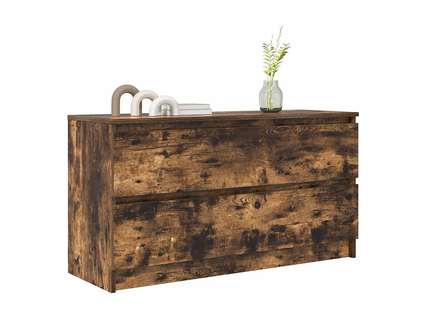 Meuble TV | Banc TV | Armoire TV chêne fumé 100x35x54 cm bois d'ingénierie