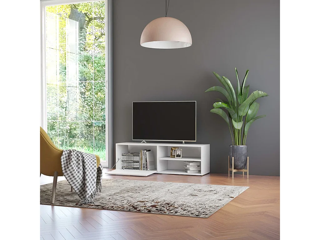 Mueble para TV  | Gabinete de TV |  Mueble de salón madera contrachapada blanco 120x34x37 cm