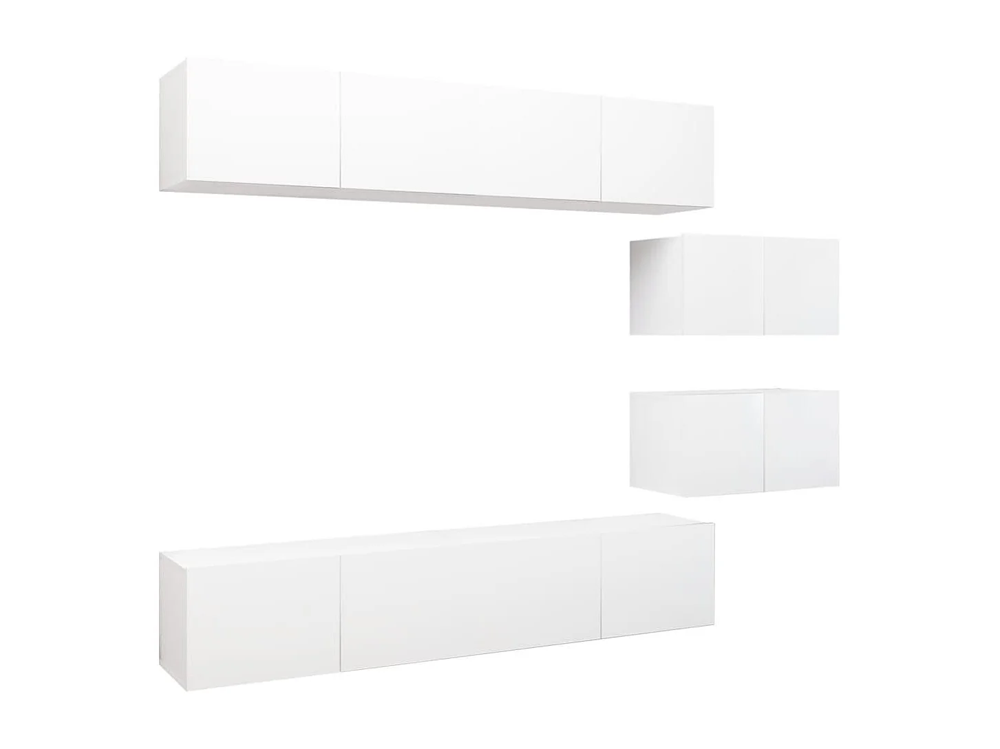 Ensemble de meubles TV | Bancs TV | Armoires TV 6 pcs Blanc Bois d'ingénierie