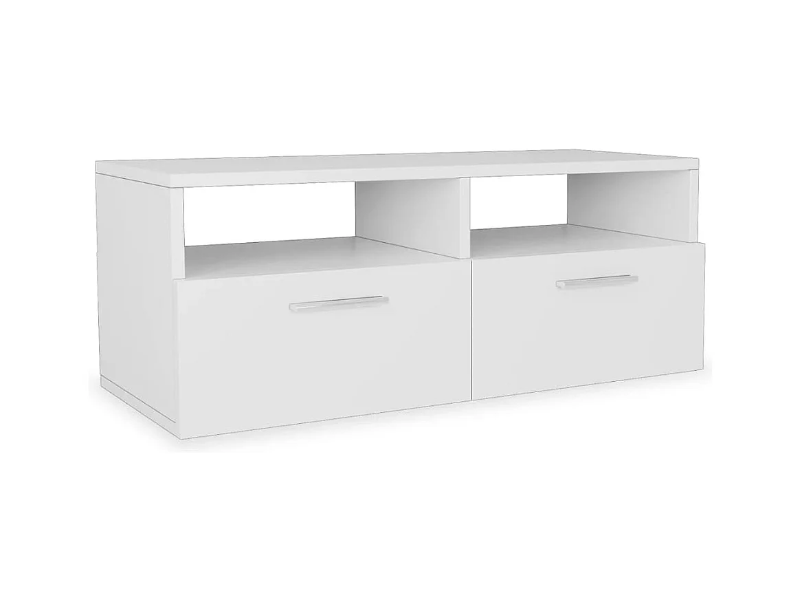 Meubles TV | Bancs TV | Armoires TV 2 pcs Bois d’ingénierie 95x35x36 cm Blanc