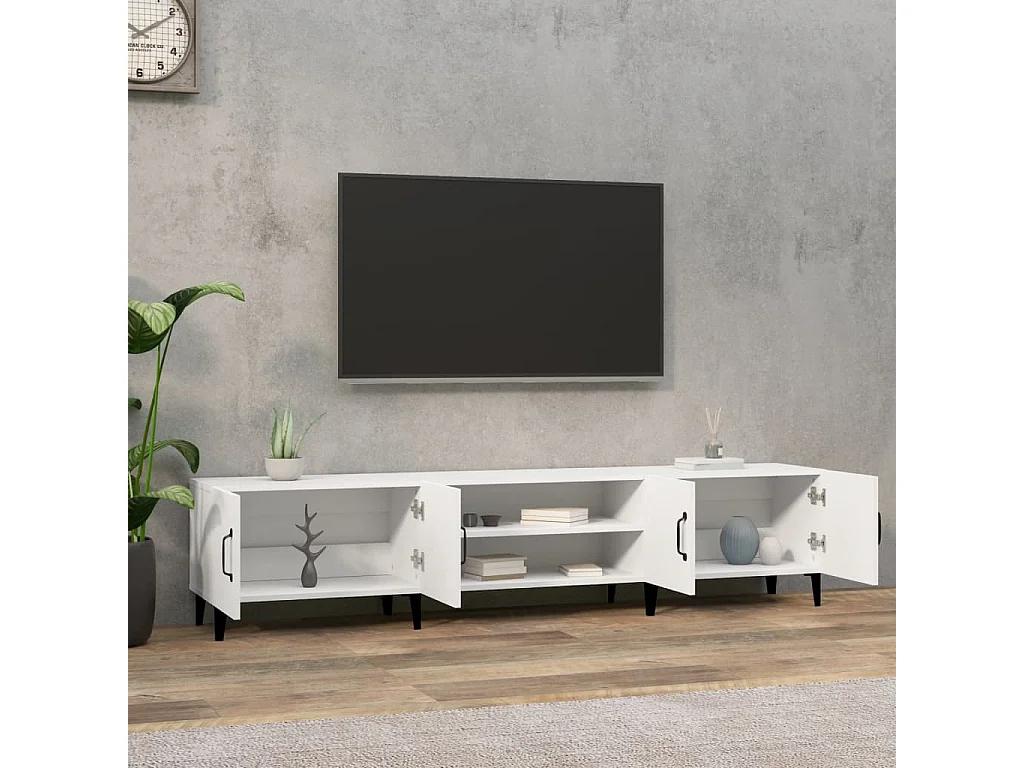 Mueble de TV | Mueble de salón blanco 180x31,5x40 cm madera de ingeniería