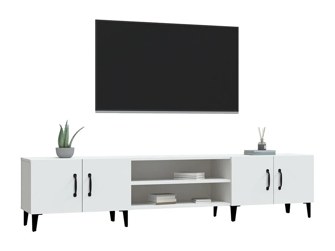 Mueble de TV | Mueble de salón blanco 180x31,5x40 cm madera de ingeniería