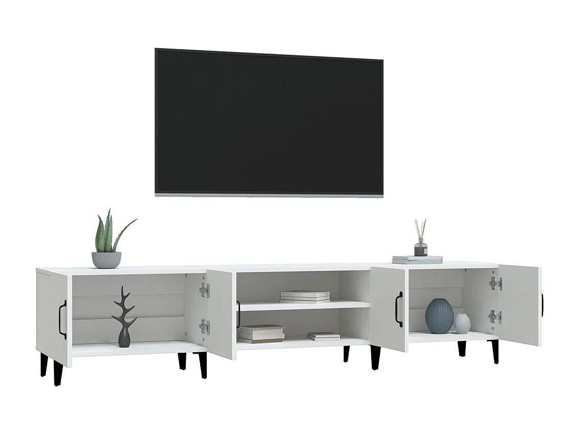 Mueble de TV | Mueble de salón blanco 180x31,5x40 cm madera de ingeniería