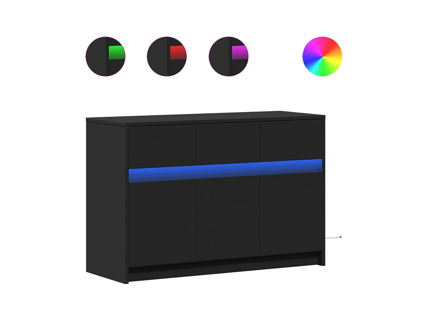 Tv-meubel | Tv-Bank | TV-kastmet LED 91x34x61 cm bewerkt hout zwart