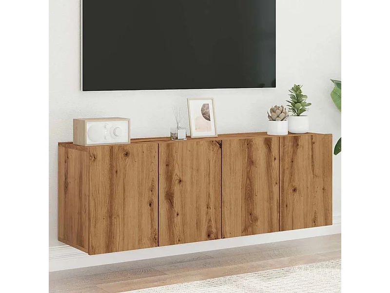 Tv-meubels | Tv-Banken | TV-kasten 2 st wandgemonteerd 60x30x41cm artisanaal eikenkleur