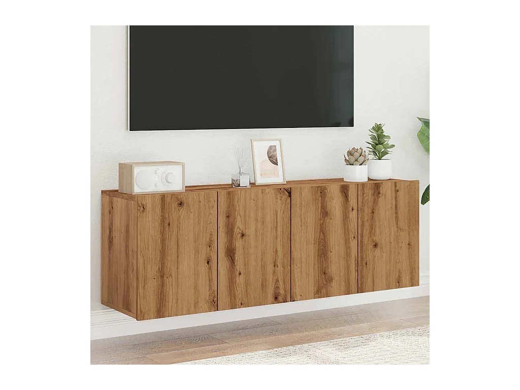 Tv-meubels | Tv-Banken | TV-kasten 2 st wandgemonteerd 60x30x41cm artisanaal eikenkleur