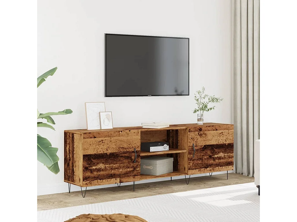 Tv-meubel | Tv-Bank | TV-kast150x30x50 cm bewerkt hout oud houtkleurig