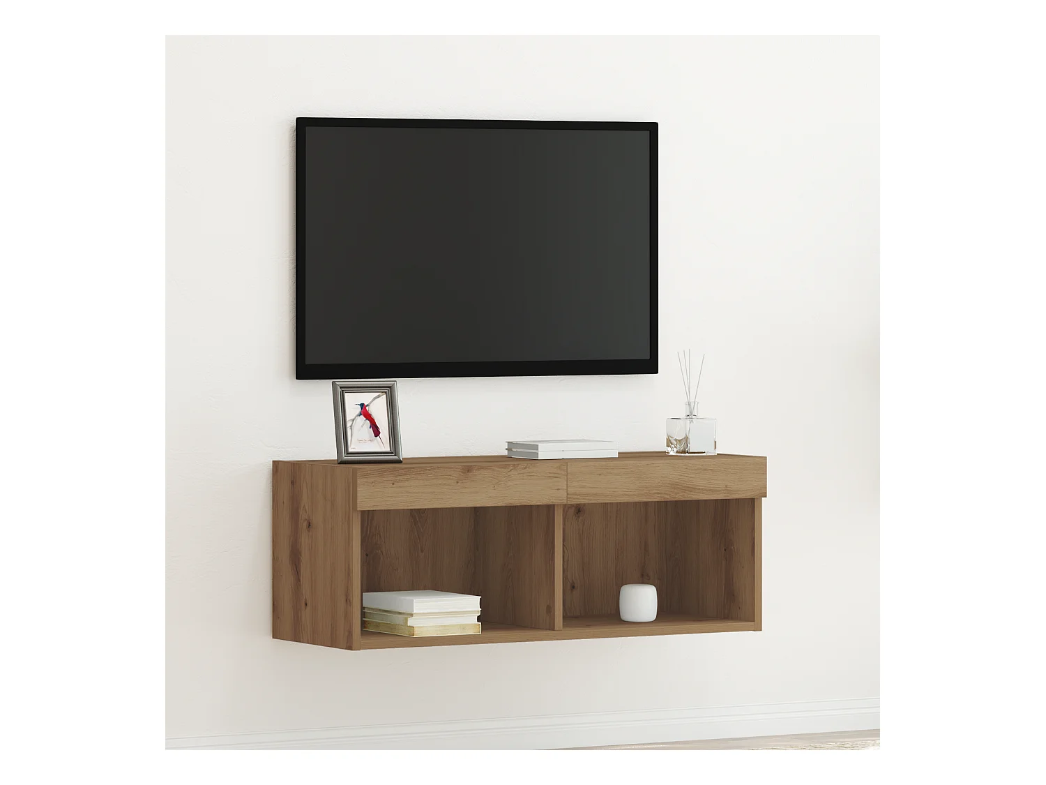 Meuble TV | Banc TV | Armoire TV avec LED Artisan Chêne 80x30x30 cm