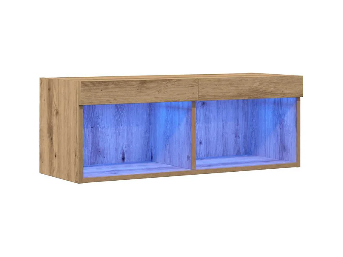 Meuble TV | Banc TV | Armoire TV avec LED Artisan Chêne 80x30x30 cm