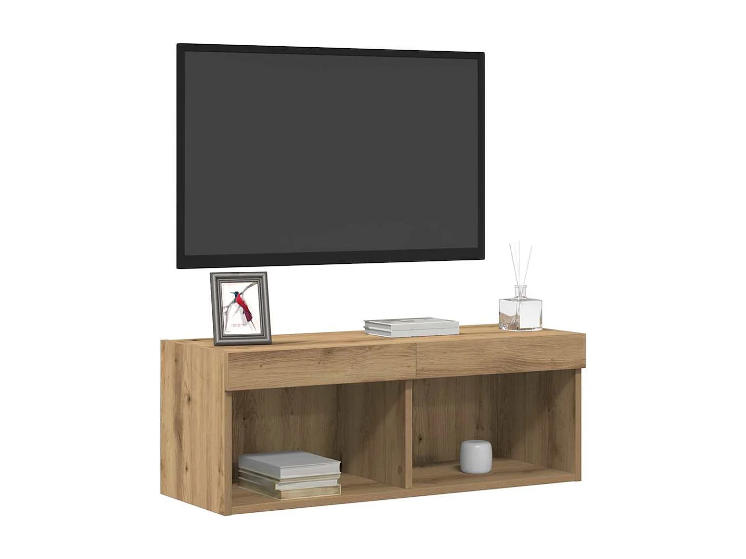 Mobile TV | Armadietto TV rovere artigianale 80 x 30 x 30 cm Legno multistrato