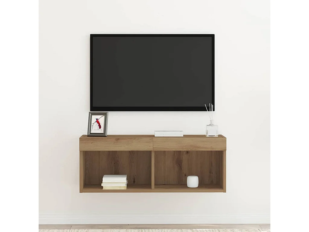 Mobile TV | Armadietto TV rovere artigianale 80 x 30 x 30 cm Legno multistrato