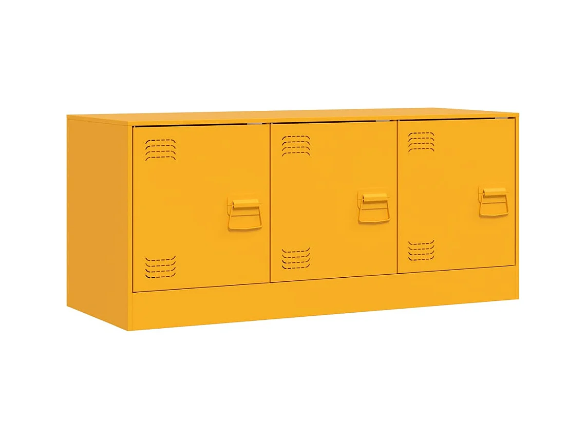 Mueble para TV  | Gabinete de TV |  Mueble de salón de acero amarillo mostaza 99x39x44 cm
