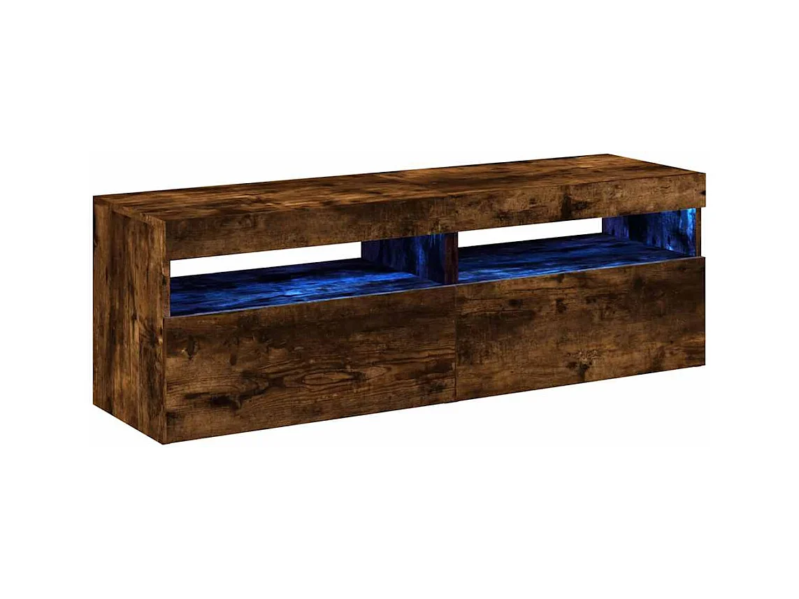 Muebles de TV | Gabinetes de TV |  Muebles de salón con luces LED 2 uds roble ahumado 60x35x40 cm