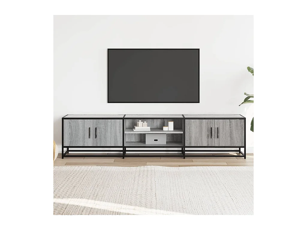 Tv-meubel | Tv-Bank | TV-kast180x35x41 cm bewerkt hout grijs sonoma eikenkleurig