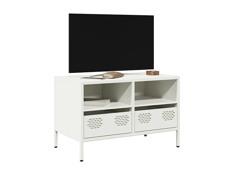 Mueble para TV  | Gabinete de TV |  Mueble de salón acero laminado en frío blanco 68x39x43,5 cm