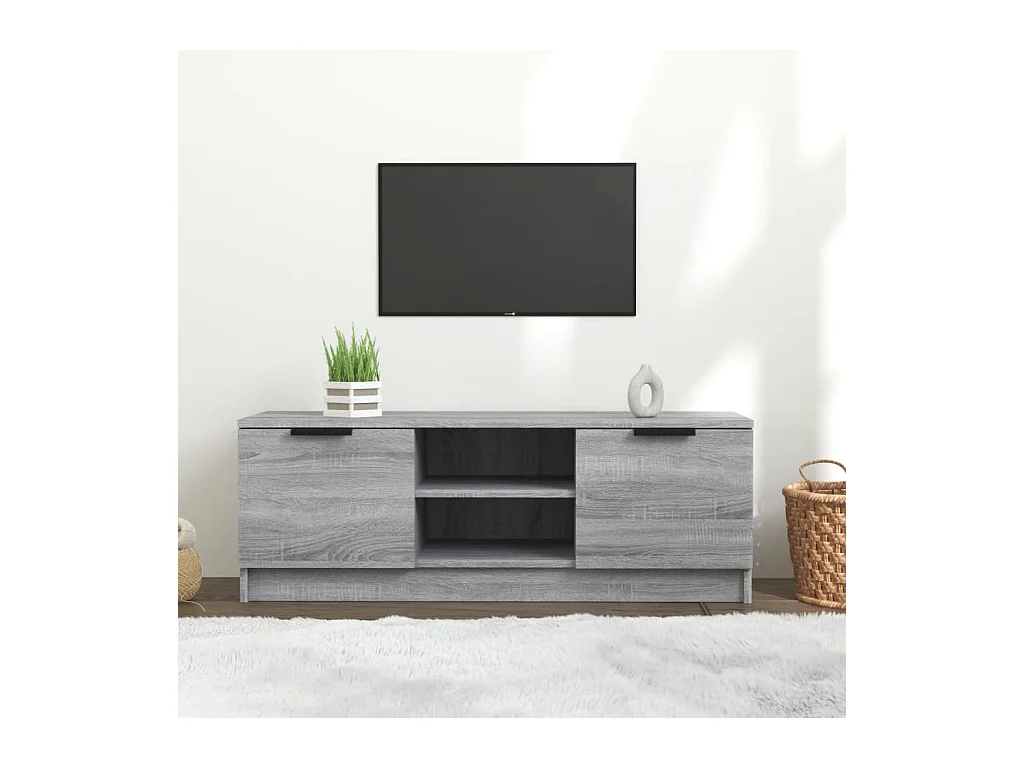 Mueble de TV | Mueble de salón madera contrachapada gris Sonoma 102x35x36,5 cm