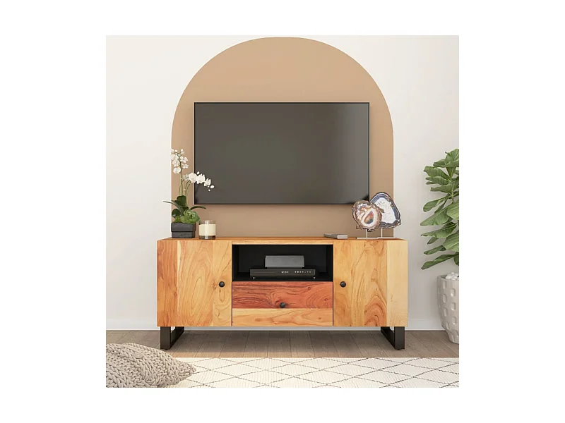 Mueble de TV | Mueble de salón madera acacia y madera contrachapada 105x33,5x46cm