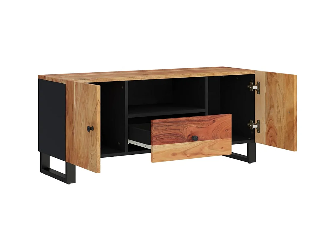 Mueble de TV | Mueble de salón madera acacia y madera contrachapada 105x33,5x46cm