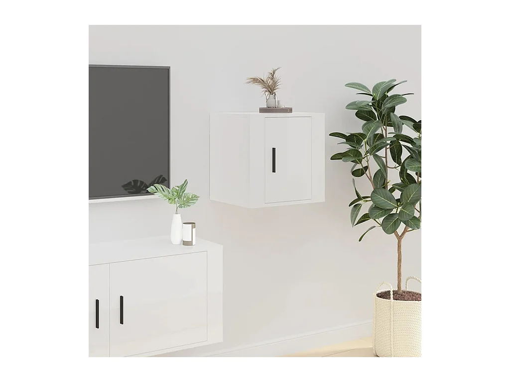 Meuble TV | Banc TV | Armoire TV mural Blanc brillant 40x34,5x40 cm