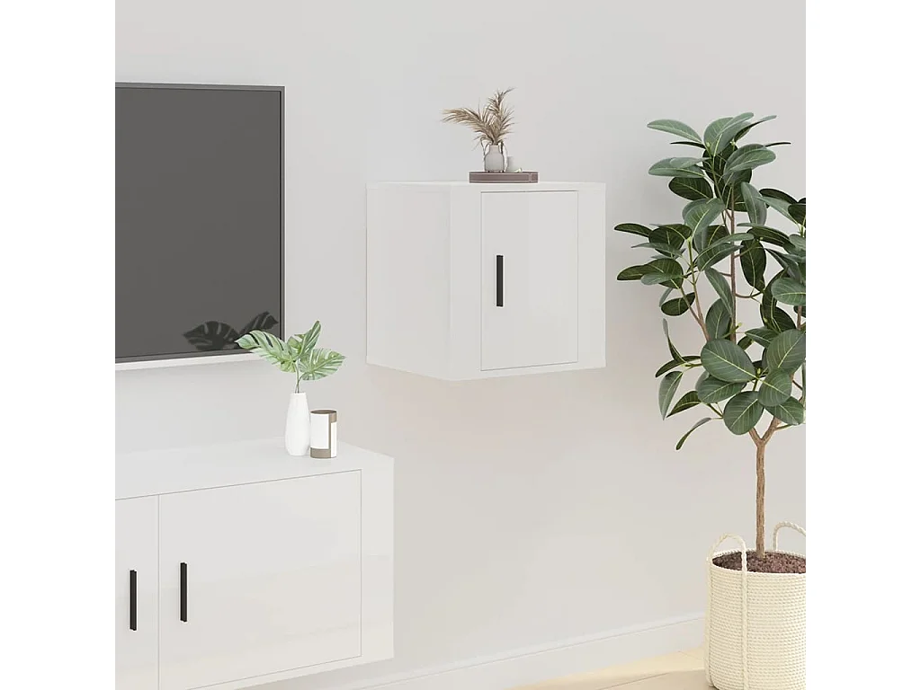 Mueble para TV  | Gabinete de TV |  Mueble de salón de pared blanco brillante 40x34,5x40 cm