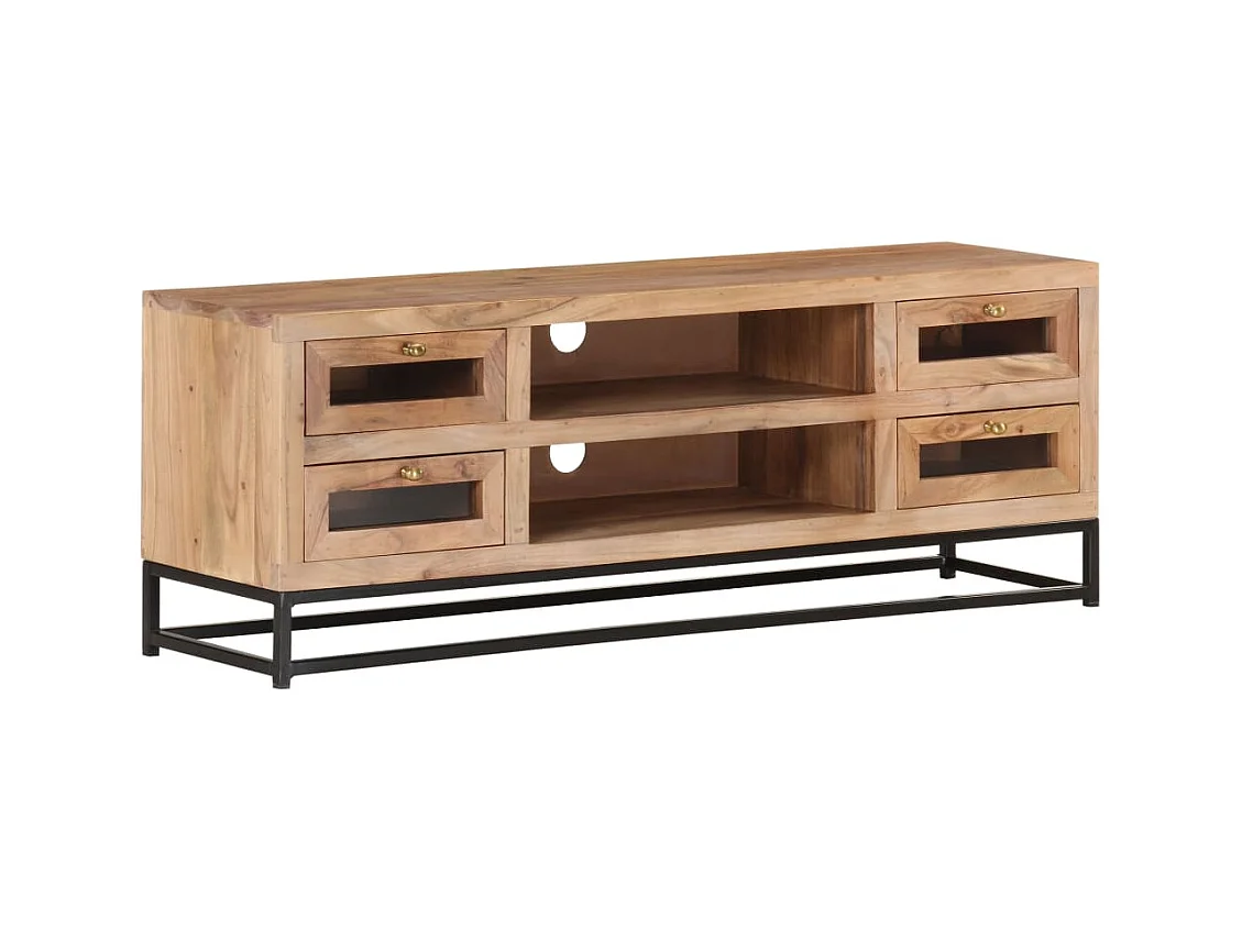 Mueble de TV | Mueble de salón de madera maciza de acacia 110x30x40 cm
